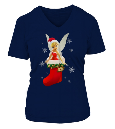 Tinkerbell Xmas Fairy Shirt V-neck T-Shirt Woman