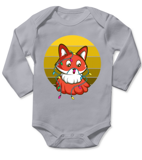 Fox Lights Friend of Animals Gift Long Sleeve Baby One-Piece