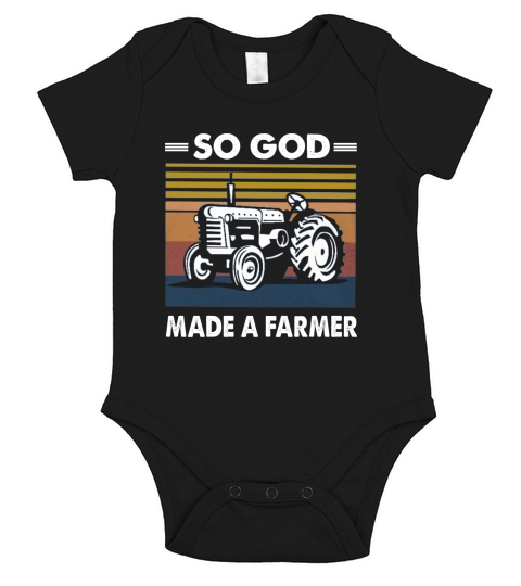 So God Made A Farmer Tractor Short Sleeve Baby One-Piece