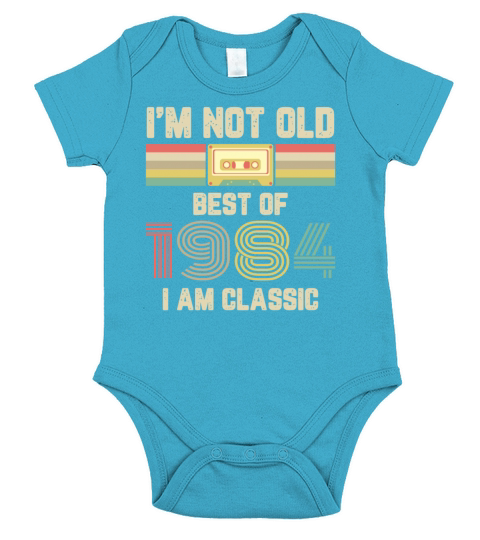 1984 Vintage born in Retro age Birthday gift idea Short Sleeve Baby One-Piece