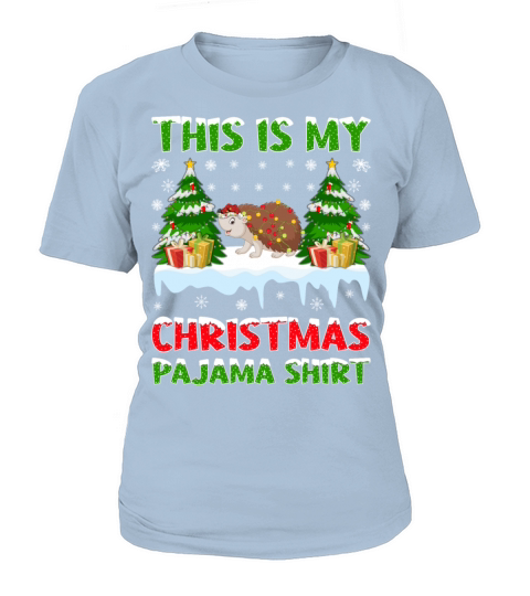 This Is My Christmas Pajama Shirt Hedgehog Santa Women's T-Shirt