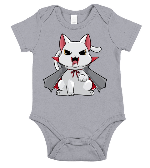 Halloween Cat Vampire Vampurr Short Sleeve Baby One-Piece