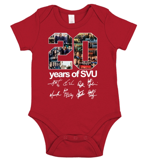 20 years of SVU Law and Order all signatures Short Sleeve Baby One-Piece