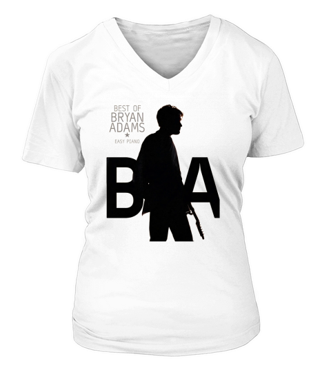 Vintage Best Of Bryan Adams Mono Art V-neck T-Shirt Woman