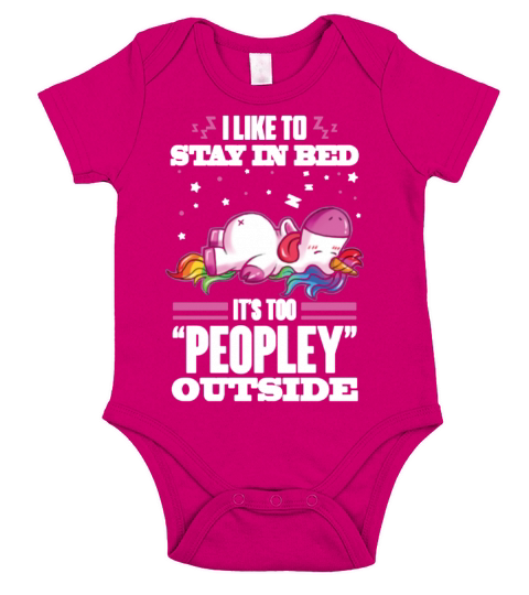 UNICORN STAY IN BED SHIRT Short Sleeve Baby One-Piece