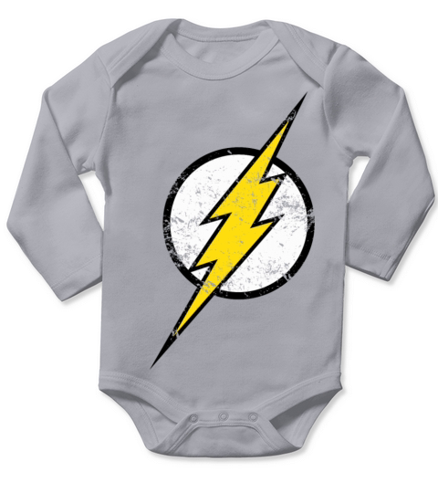 Justice League The Flash Logo Vintage Long Sleeve Baby One-Piece