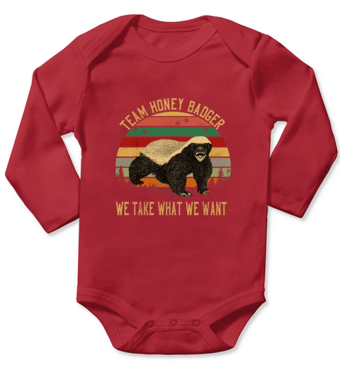 Vintage Honey Badger Team We Take What We Want Long Sleeve Baby One-Piece