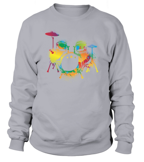 Drumming Colorful Drum Set Retro Drummer Sweatshirt Unisex