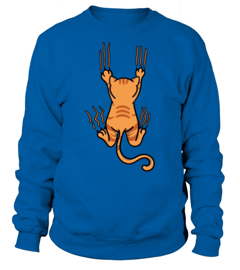 Cat hangs and scratches on clothes Men's Sweatshirt