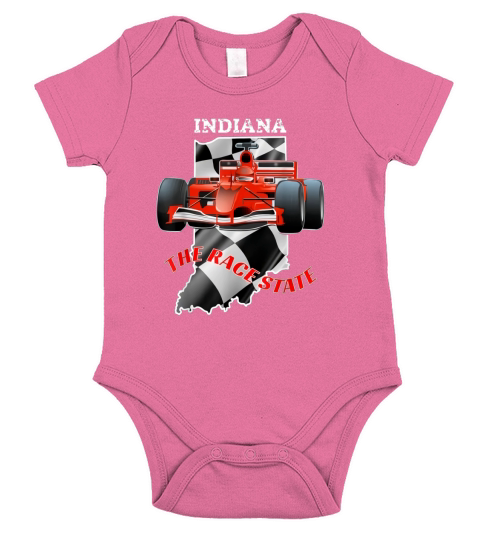 500 Indianapolis Indiana the Race State Checkered Flag Short Sleeve Baby One-Piece