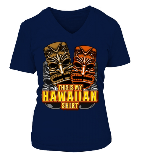 This Is My Hawaiian Shirt Tiki Torch Luau Summer Women's V-Neck T-shirt