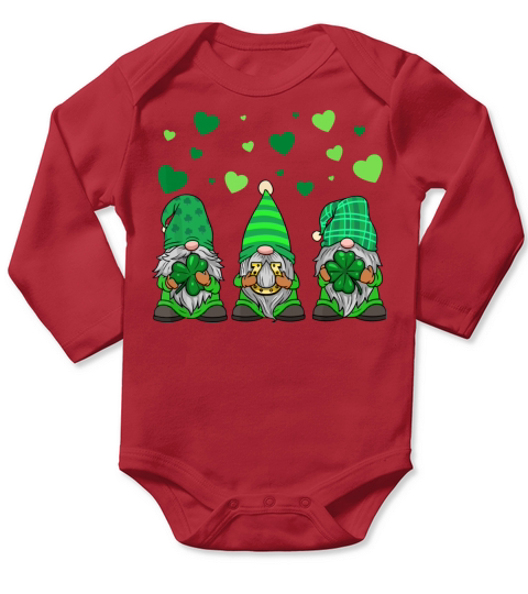 Gnome Leprechaun Green Gnomes Tomte St Patricks Da Long Sleeve Baby One-Piece
