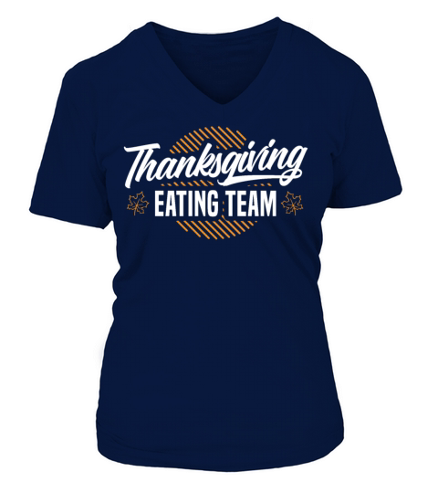 Thanksgiving Eating Team Turkey Day Blessed Women's V-Neck T-shirt