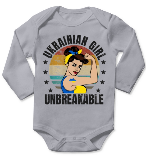Ukraine Girl Unbreakable Vintage Ukrainian Flag Long Sleeve Baby One-Piece
