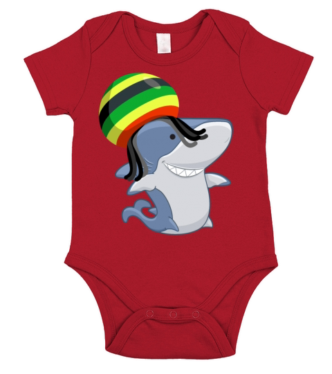 Funny Reggae Shark Design Gift Rastafari Short Sleeve Baby One-Piece