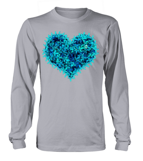 Teal leafs Heart Men's Long Sleeve