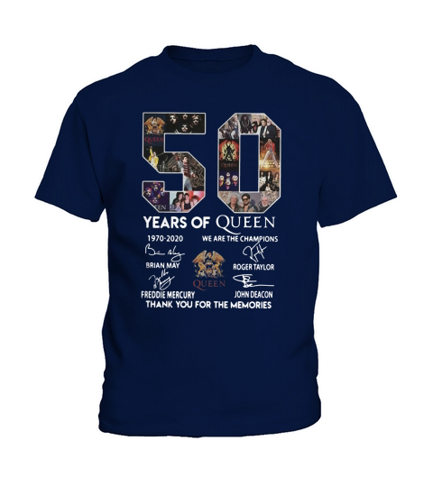 50 years of Queen 1970 2020 we are the champions thank you for the memories Kids T-Shirt