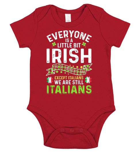 Irish Italian St Patricks Day Shamrock Italian Flag Gift Short Sleeve Baby One-Piece
