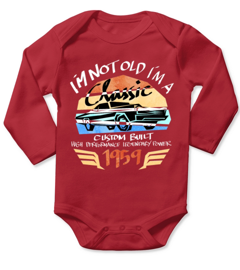 Classic 1959 Men Women 60th Birthday Gift Long Sleeve Baby One-Piece