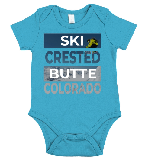 Crested Butte Colorado Ski Skiing Fan Winter Cool Short Sleeve Baby One-Piece