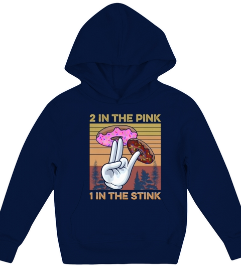 Retro Vintage 2 in the Pink 1 in the Stink Donut Two Holes Kids Hoodie