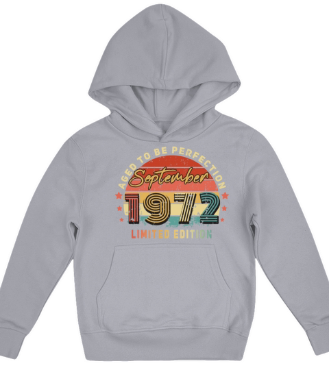 1972 September Vintage Gift Idea Kids Hoodie