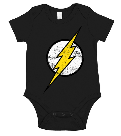 Justice League The Flash Logo Vintage Short Sleeve Baby One-Piece