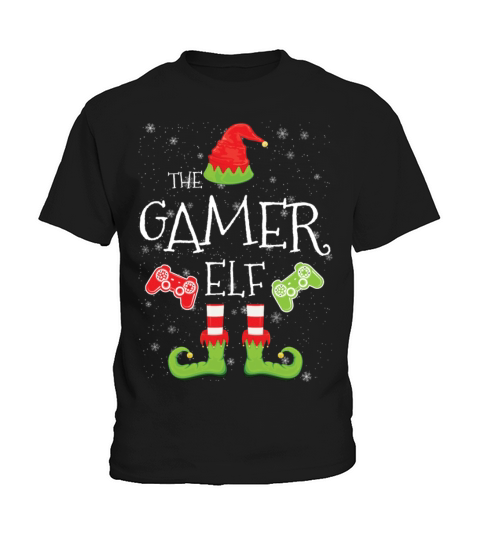 Gamer Elf Family Matching Christmas Group Funny Kids T-Shirt