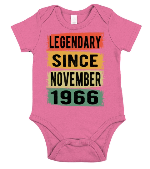 Birthday Gift November 1966 Short Sleeve Baby One-Piece