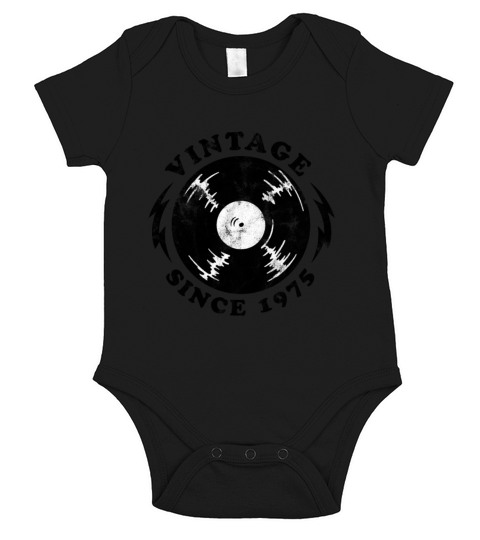 1975 Birthyear Vinyl Vintage Short Sleeve Baby One-Piece