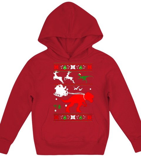 Ugly Christmas Sweater Dinosaur TShirt Kids Hoodie