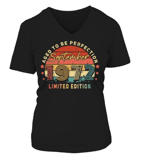 1972 September Vintage Gift Idea Women's V-Neck T-shirt