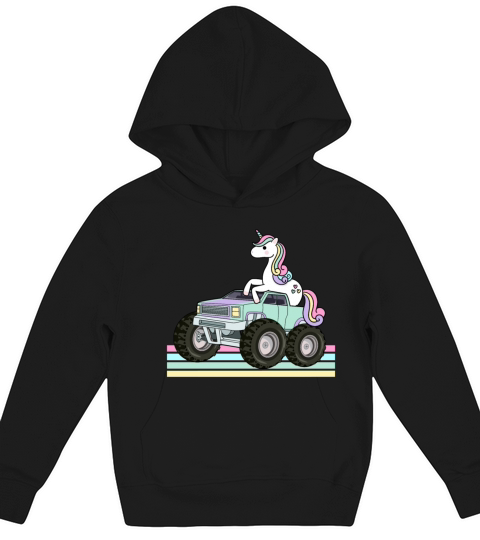 Retro Vintage Monster Truck Kids Hoodie