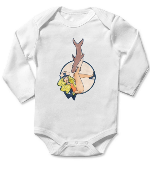 DEATH BECOMES KATYA 20 KATYA ZAMO ZAMOLODCHIKOVA SHARK Long Sleeve Baby One-Piece