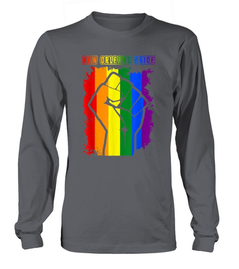 New Orleans PRIDE LGBT RAINBOW FLAG T-SHIRT Women's Long Sleeve