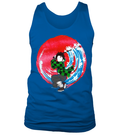 Tanjiro Red Moon Anime Demon Slayer Men's Tank Top