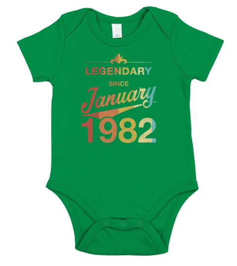 40th Birthday 40 Year Old Born January 1982 Gift Short Sleeve Baby One-Piece