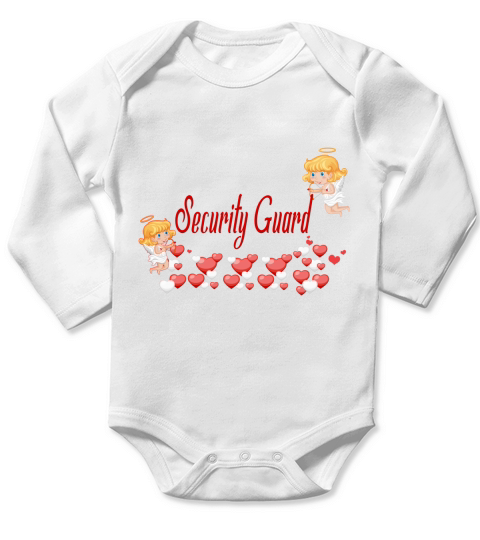 Security Guard Valentines Day Long Sleeve Baby One-Piece