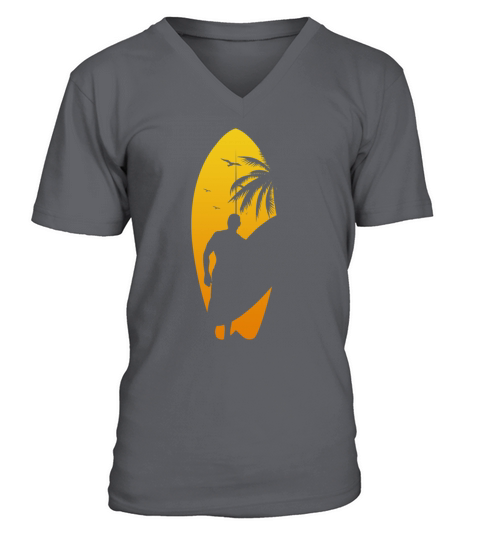Tropical Surfboard Surfboarder Summer Vacation Sur Men's V-Neck T-shirt
