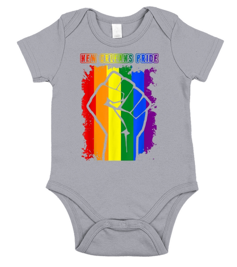 New Orleans PRIDE LGBT RAINBOW FLAG T-SHIRT Short Sleeve Baby One-Piece