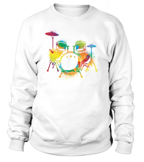 Drumming Colorful Drum Set Retro Drummer Women's Sweatshirt
