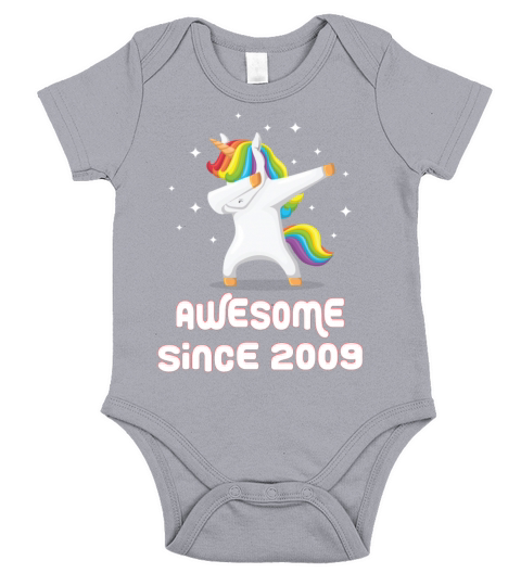 Awesome Since 2009 Dabbing Dab Unicorn Short Sleeve Baby One-Piece