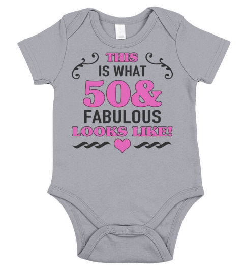 50th Birthday Fabulous Short Sleeve Baby One-Piece