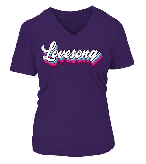 Retro Vintage Lovesong V-neck T-Shirt Woman
