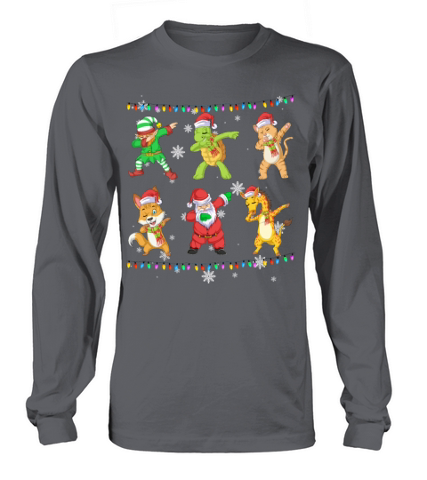 elf and friends santa claus dabbing Men's Long Sleeve