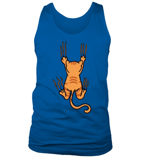 Cat hangs and scratches on clothes Men's Tank Top