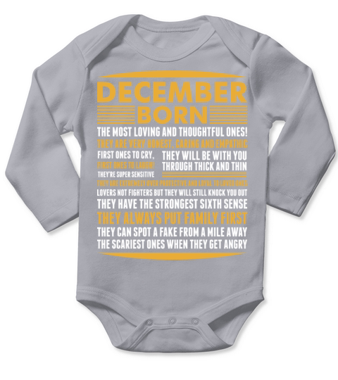 December Born Tshirt Long Sleeve Baby One-Piece