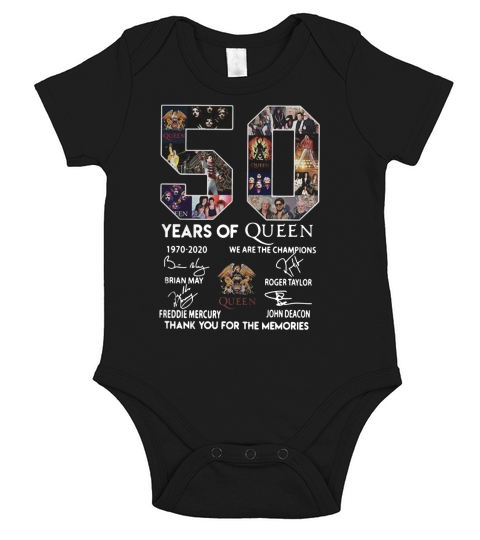 50 years of Queen 1970 2020 we are the champions thank you for the memories Short Sleeve Baby One-Piece