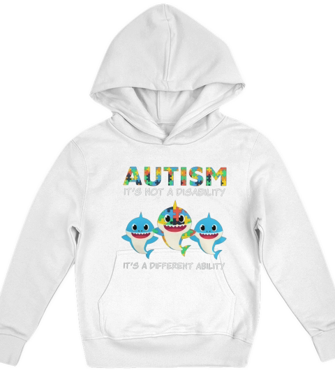 Baby Sharks Autism its not a disability its a different ability Kids Hoodie