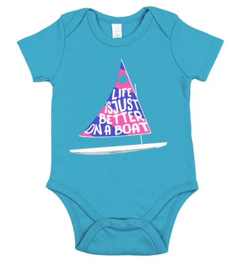 Life Is Just Better Sunfish Sailboat Colorful Sailing Tee Short Sleeve Baby One-Piece